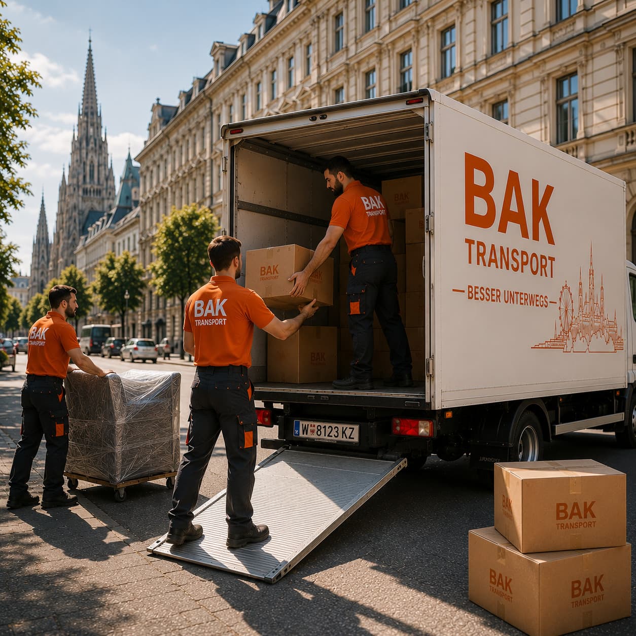 BAK Transport Wien — Professionelle Umzüge in Wien BAK Transport Wien — Umzugshelfer bei der Arbeit